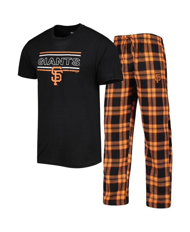 Mens Concepts Sport Black/Orange San Francisco Giants Badge T-Shirt & Pants Sleep Set Product Image