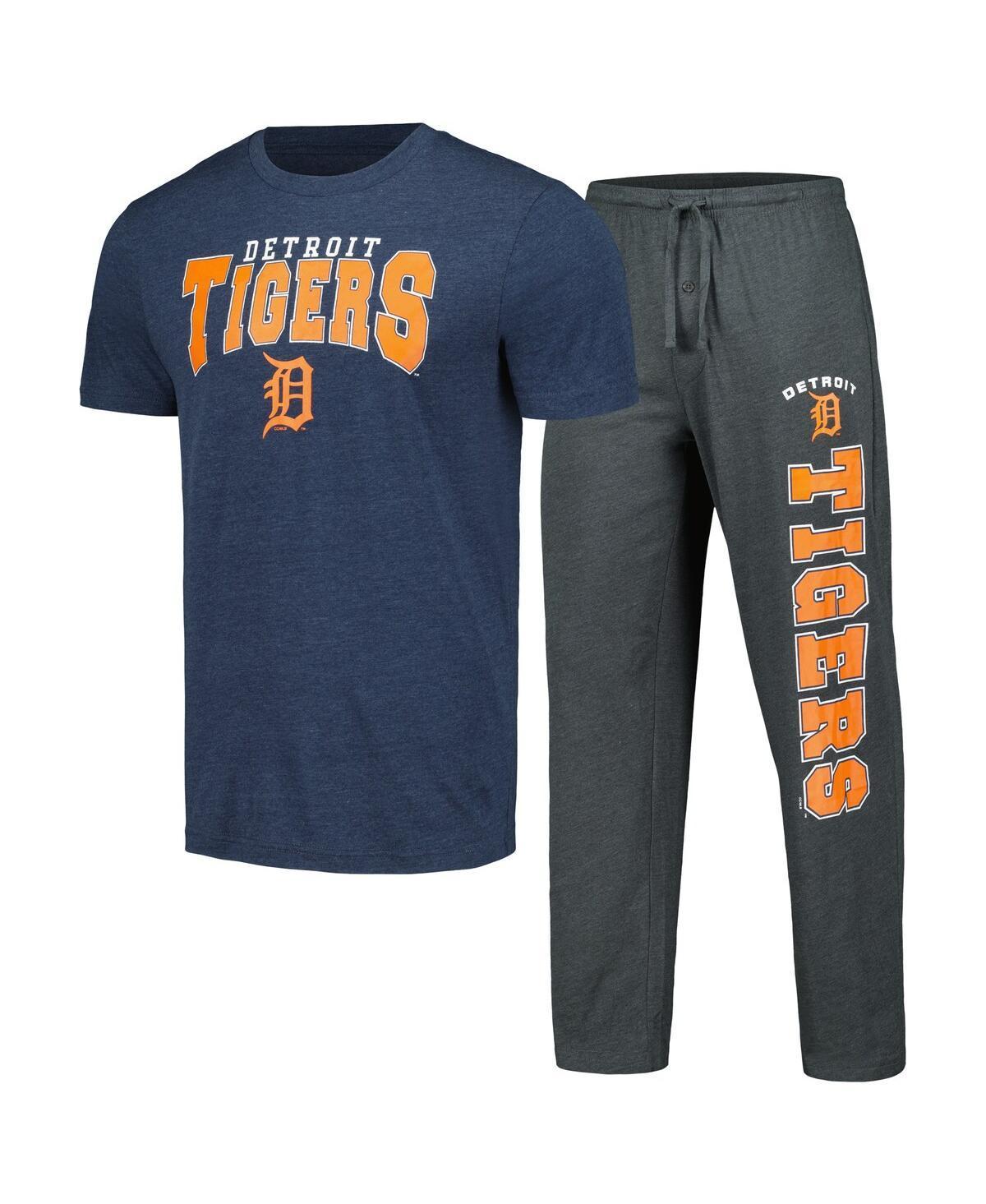 Mens Concepts Sport /Navy Detroit Tigers Meter T-Shirt & Pants Sleep Set Grey Product Image