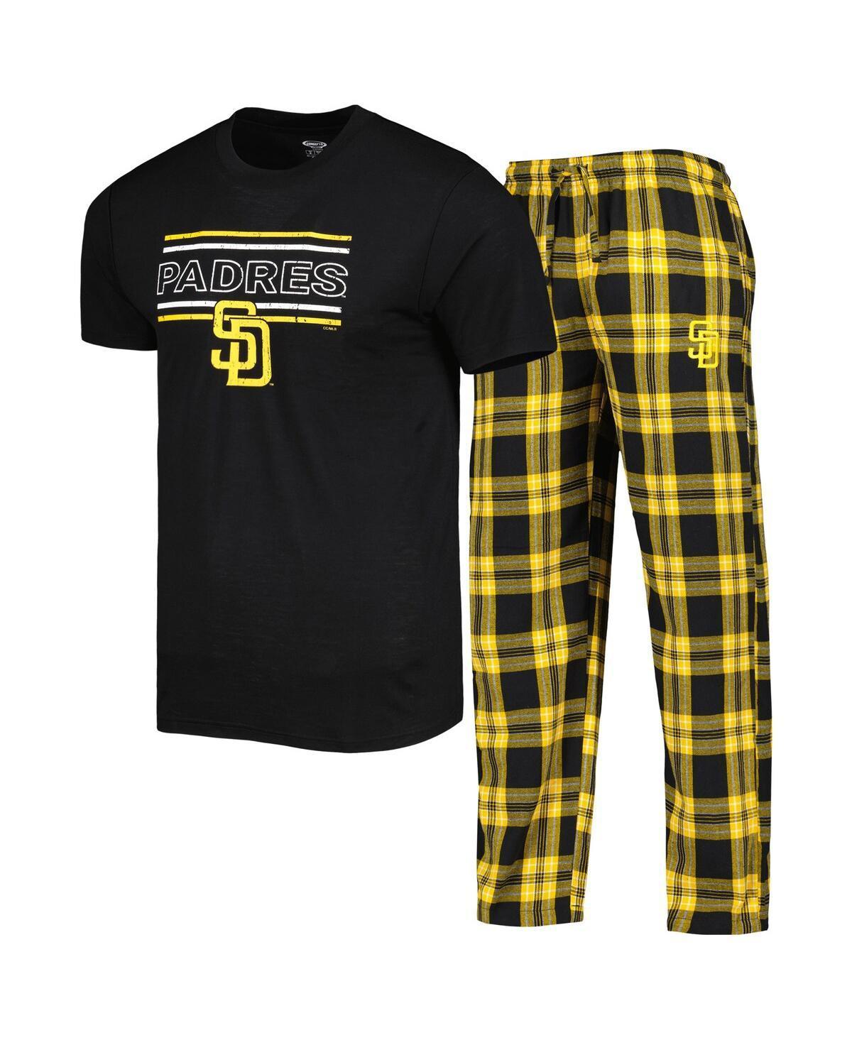 Mens Concepts Sport /Gold San Diego Padres Badge T-Shirt & Pants Sleep Set Product Image