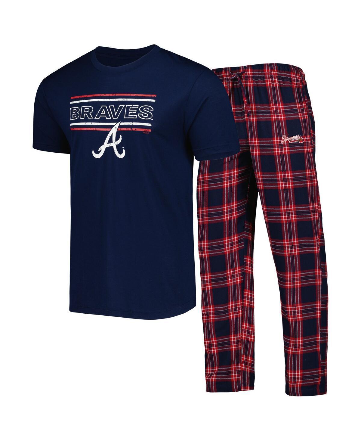 Mens Concepts Sport /Red Atlanta Braves Badge T-Shirt & Pants Sleep Set Blue Product Image