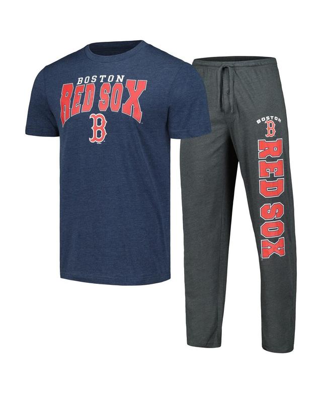 Mens Concepts Sport Charcoal/Navy Boston Red Sox Meter T-Shirt & Pants Sleep Set Product Image