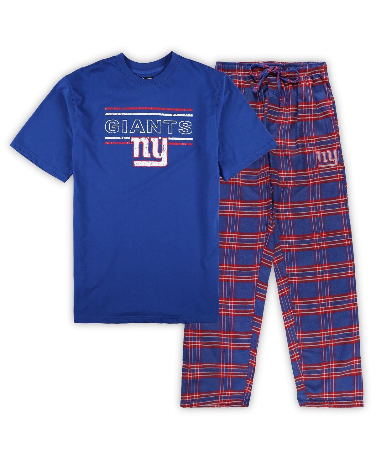 Mens Concepts Sport Royal/Red New York Giants Big & Tall Flannel Sleep Set Product Image