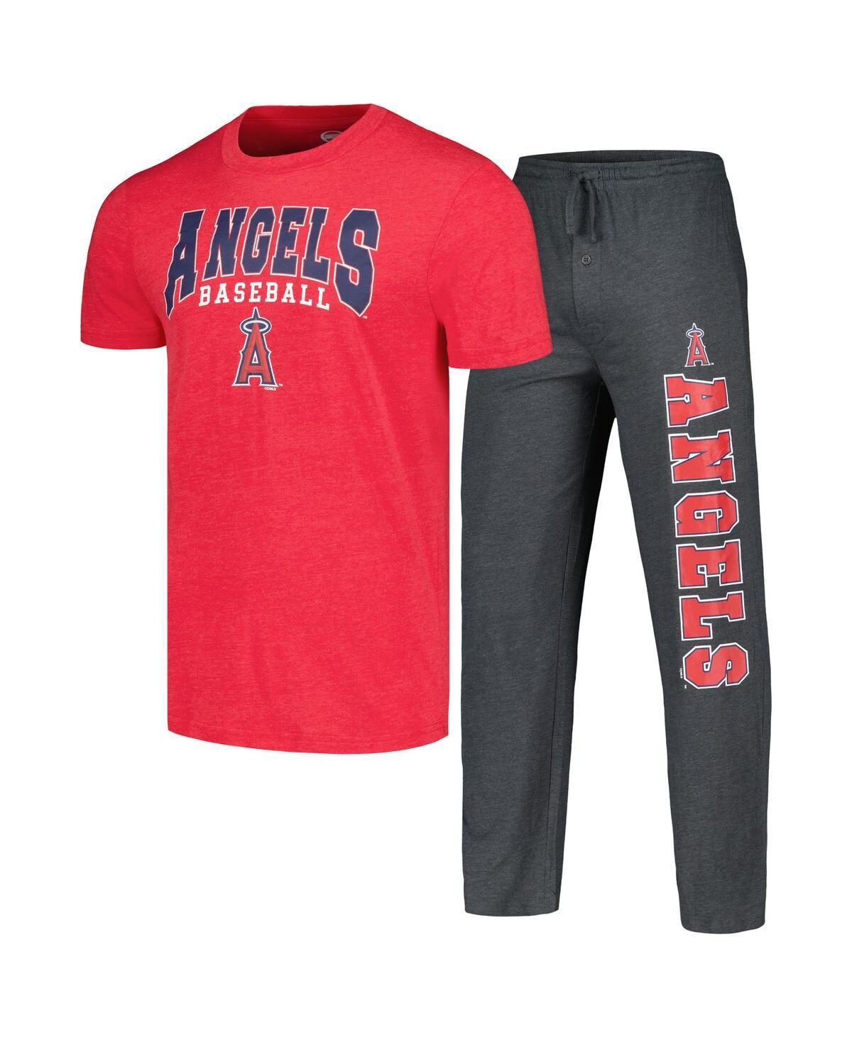 Mens Concepts Sport Charcoal/Red Los Angeles Angels Meter T-Shirt & Pants Sleep Set Product Image