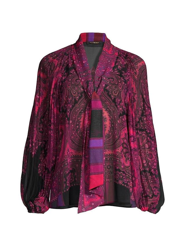 Kobi Halperin Renee Printed Tie Neck Blouse Product Image