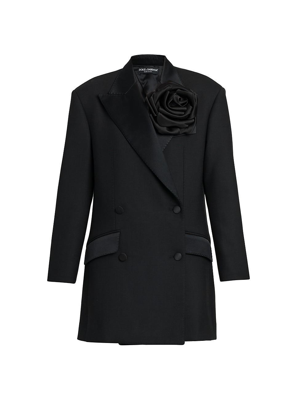 Womens Flower Wool Tuxedo Jacket Product Image