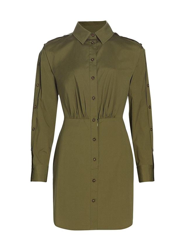 Veronica Beard Rae Button Long Sleeve Mini Shirtdress Product Image