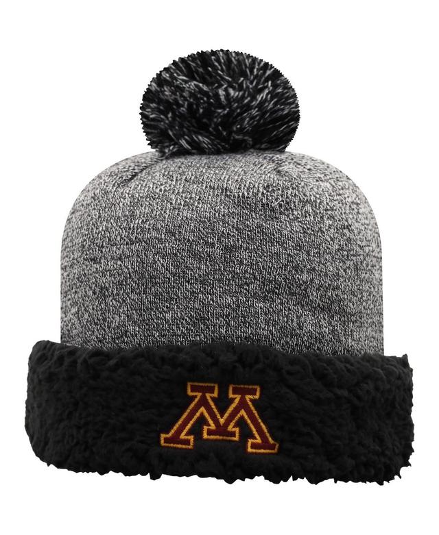 Womens Black Minnesota Golden Gophers Snug Cuffed Knit Hat with Pom Product Image