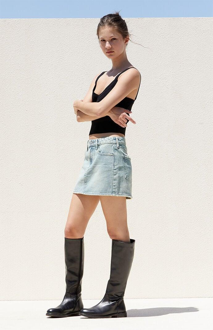 Women's Mid Rise Denim Mini Skirt - Product Image