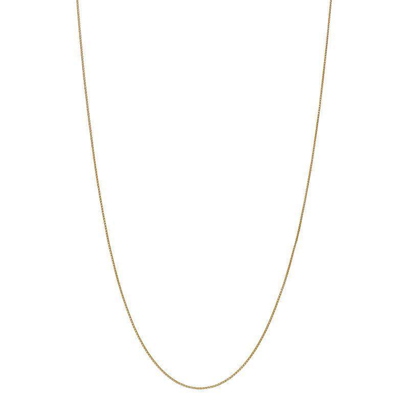 14k Gold Wheat Chain Necklace, Womens Product Image