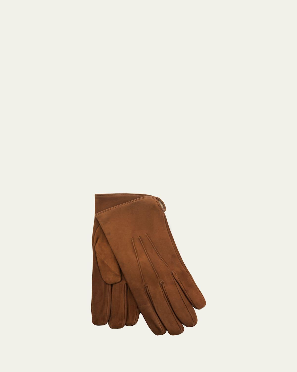 Mens Cashmere-Lined Suede Gloves Product Image