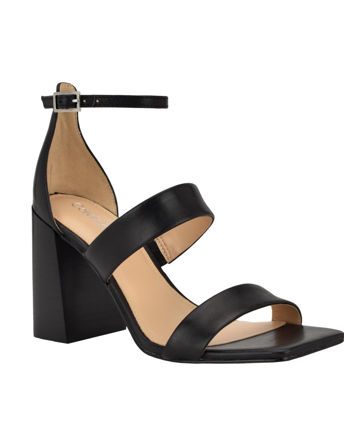 Calvin Klein Womens Sheryl Block Heel Square Toe Dress Sandals Product Image