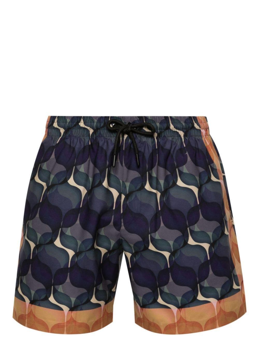 DRIES VAN NOTEN Blue Print Swim Shorts Product Image