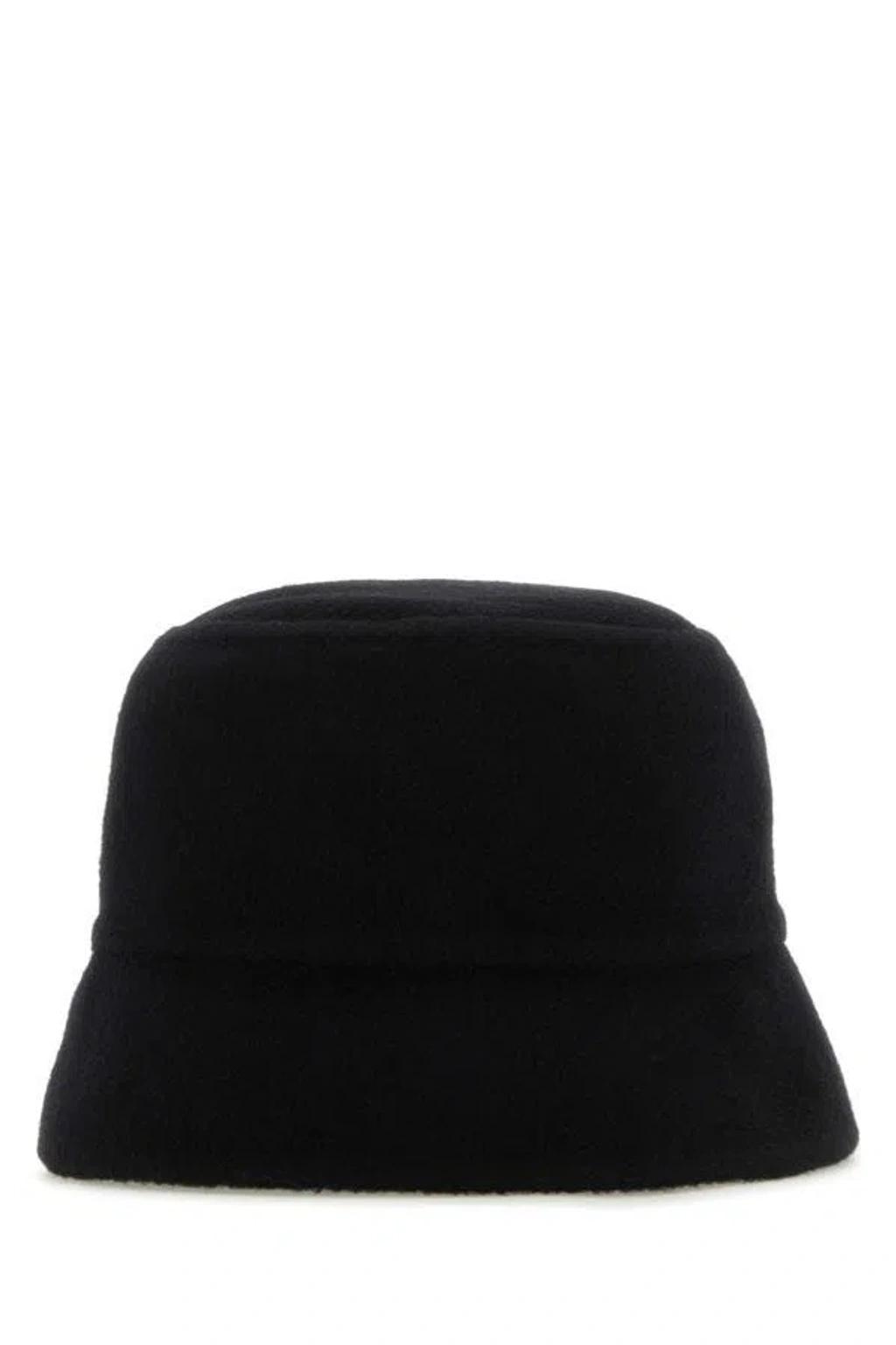 Woman Midnight Blue Cashmere Bucket Hat In Black product image