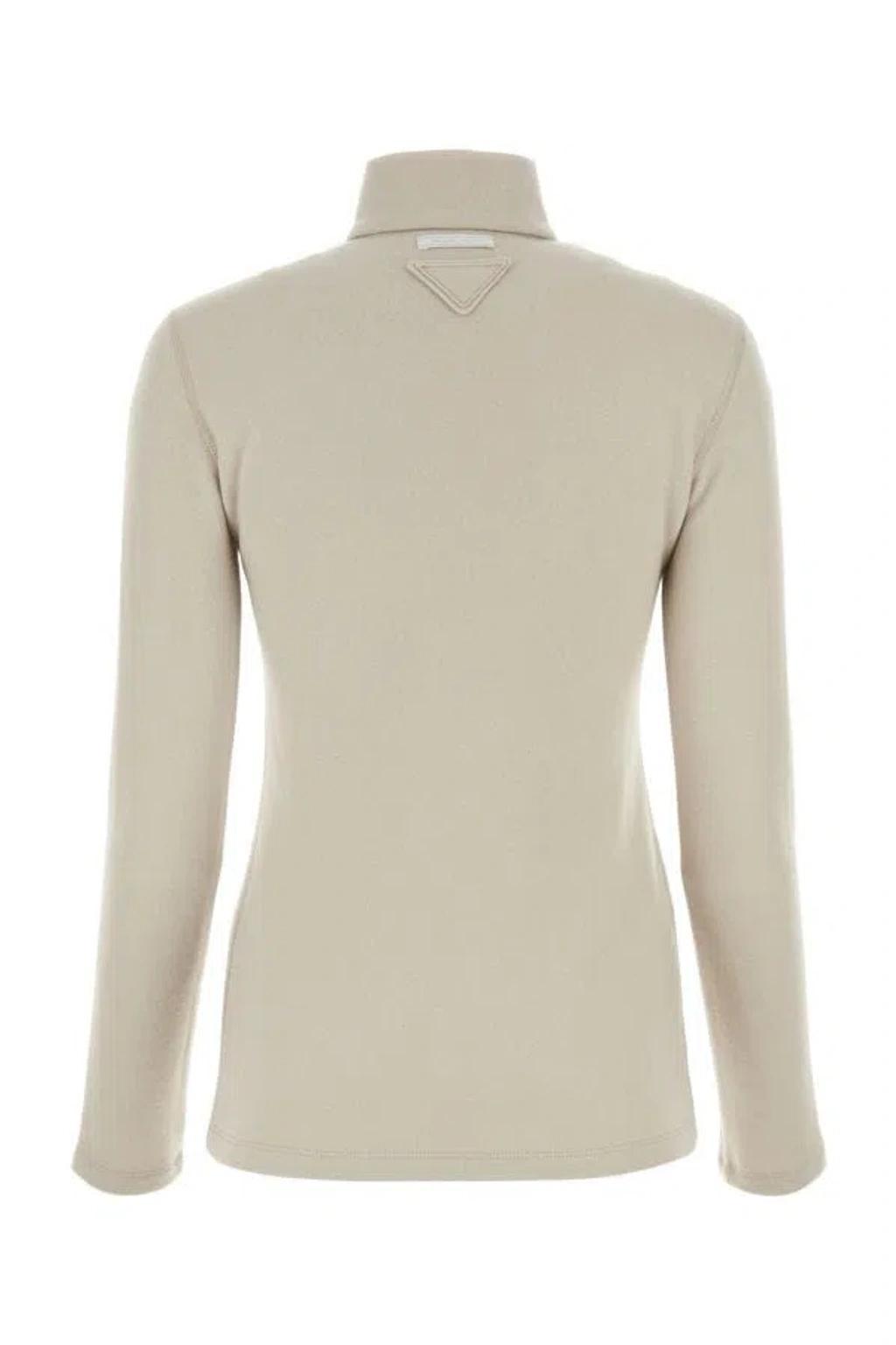 Woman Sand Cashmere Blend Sweater In Beige Product Image