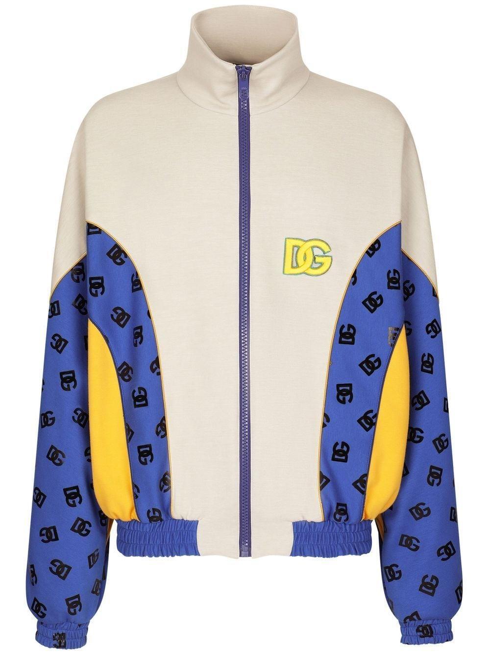 Logo-patch Knit Sports Jacket In Combined Colour Product Image