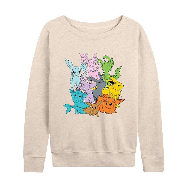 Womens Pokemon Eevolutions Solid Color Slouchy Graphic Sweatshirt Product Image