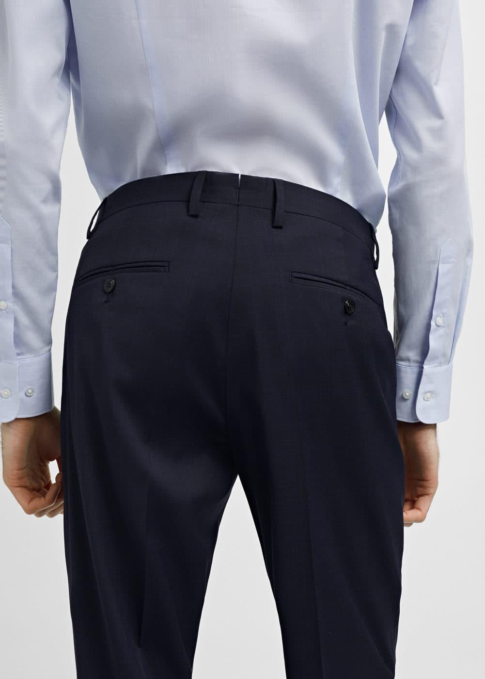 MANGO MAN - Stretch fabric slim-fit suit pants dark navyMen Product Image