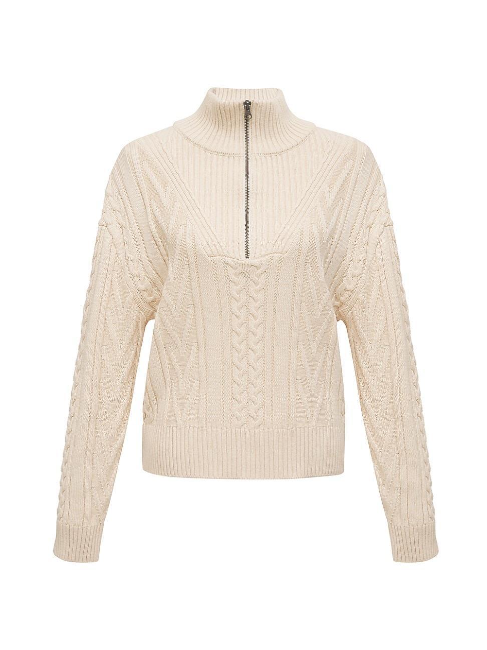 Womens Cable Half-Zip Sweater product image