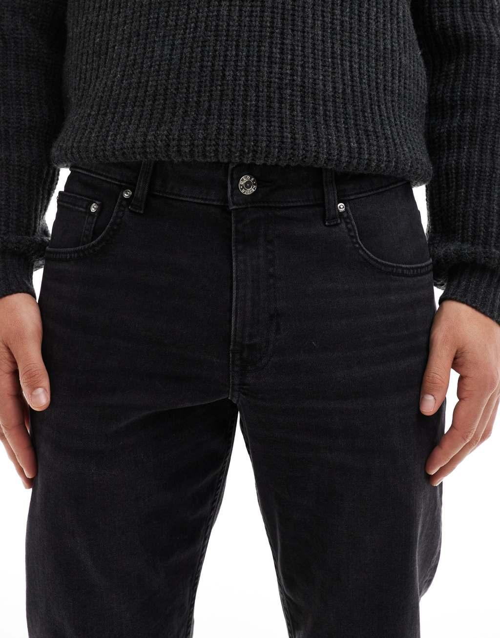 ASOS DESIGN Essential stretch slim jeans in washed black Product Image