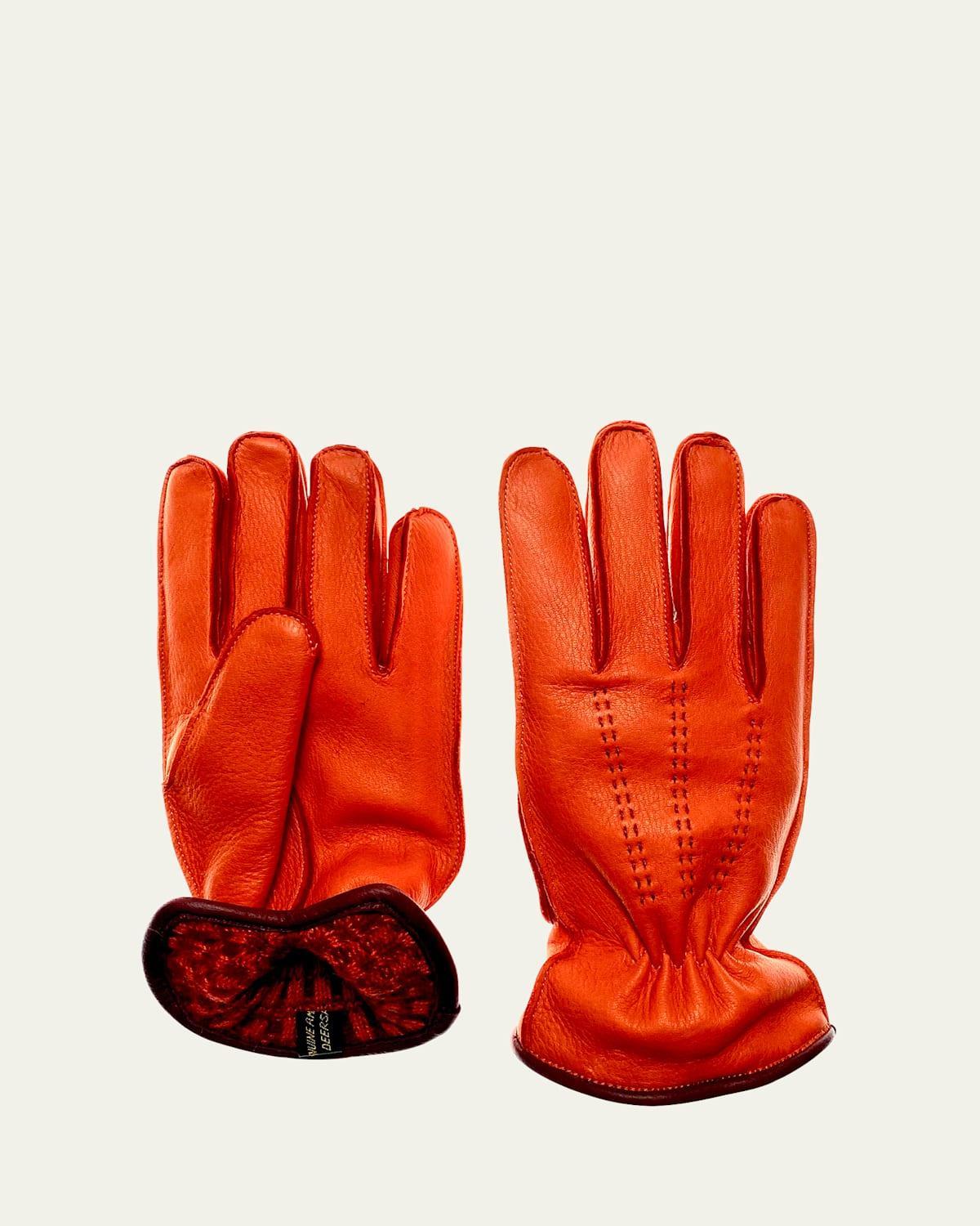 Mens Cashmere-Lined Deerskin Gloves Product Image