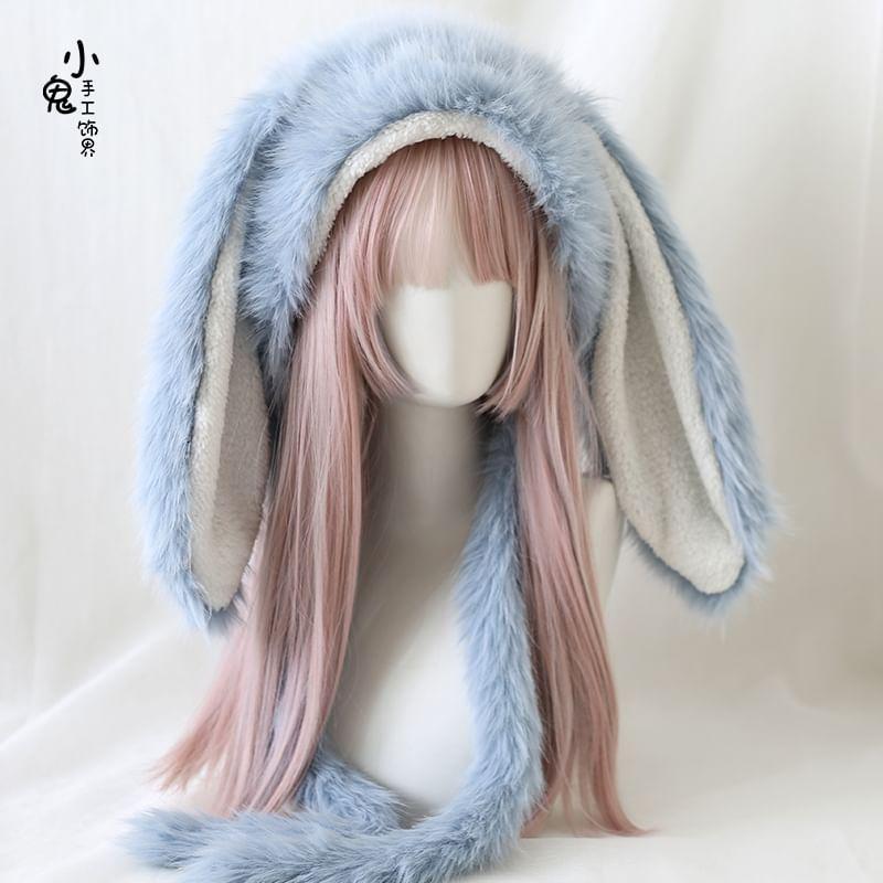 Rabbit Ear Faux Fur Trapper Hat Product Image