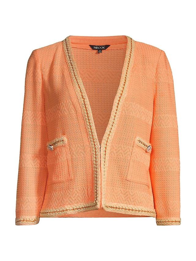 Womens Knit Chain-Trim Jacket Product Image