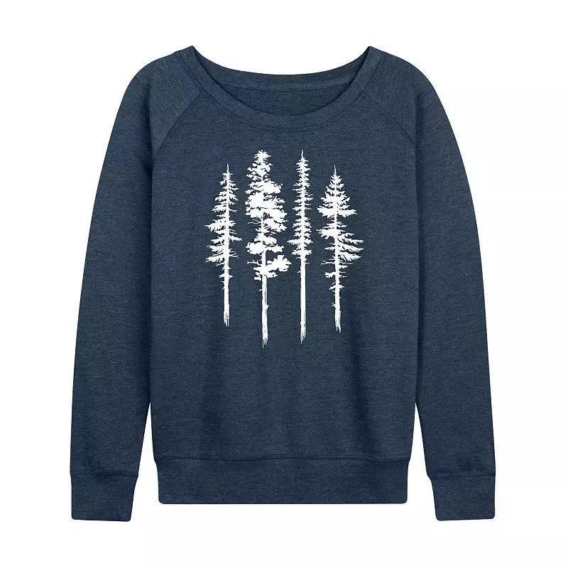 Womens Abstract Trees Pullover Grey Green Product Image