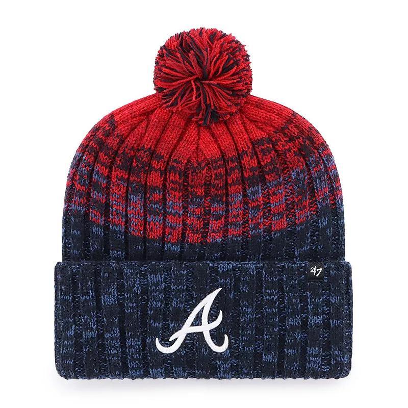 Mens 47 Atlanta Braves Cascade Cuffed Knit Hat with Pom, Blue Product Image