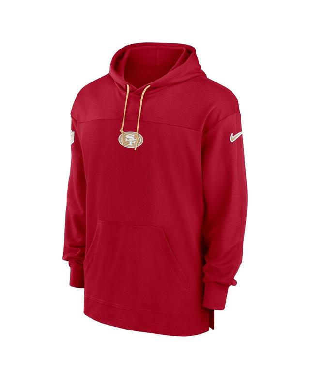 NIKE Men's Scarlet San Francisco 49ers Sideline Jersey Performance Pullover Hoodie In Red Product Image