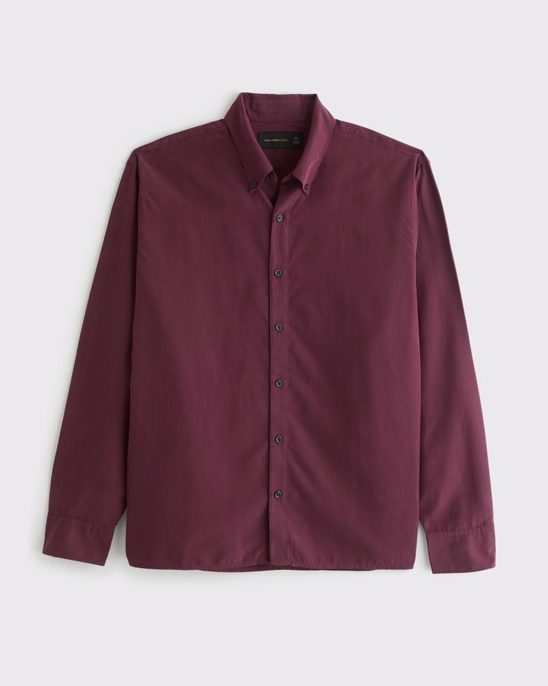 Long-Sleeve Cupro Button-Up Shirt Product Image