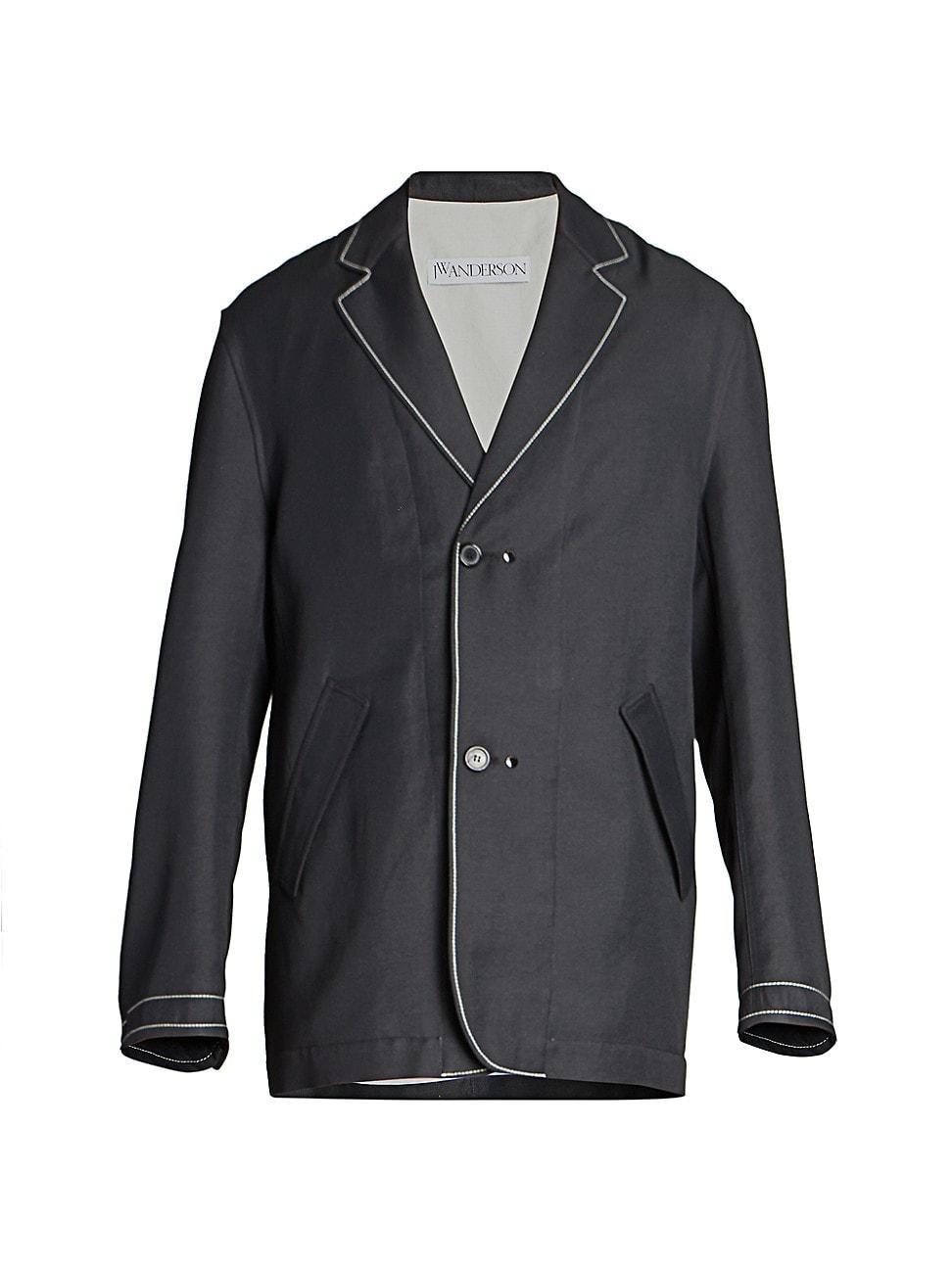 Mens Contrast-Stitched Reversible Blazer Product Image