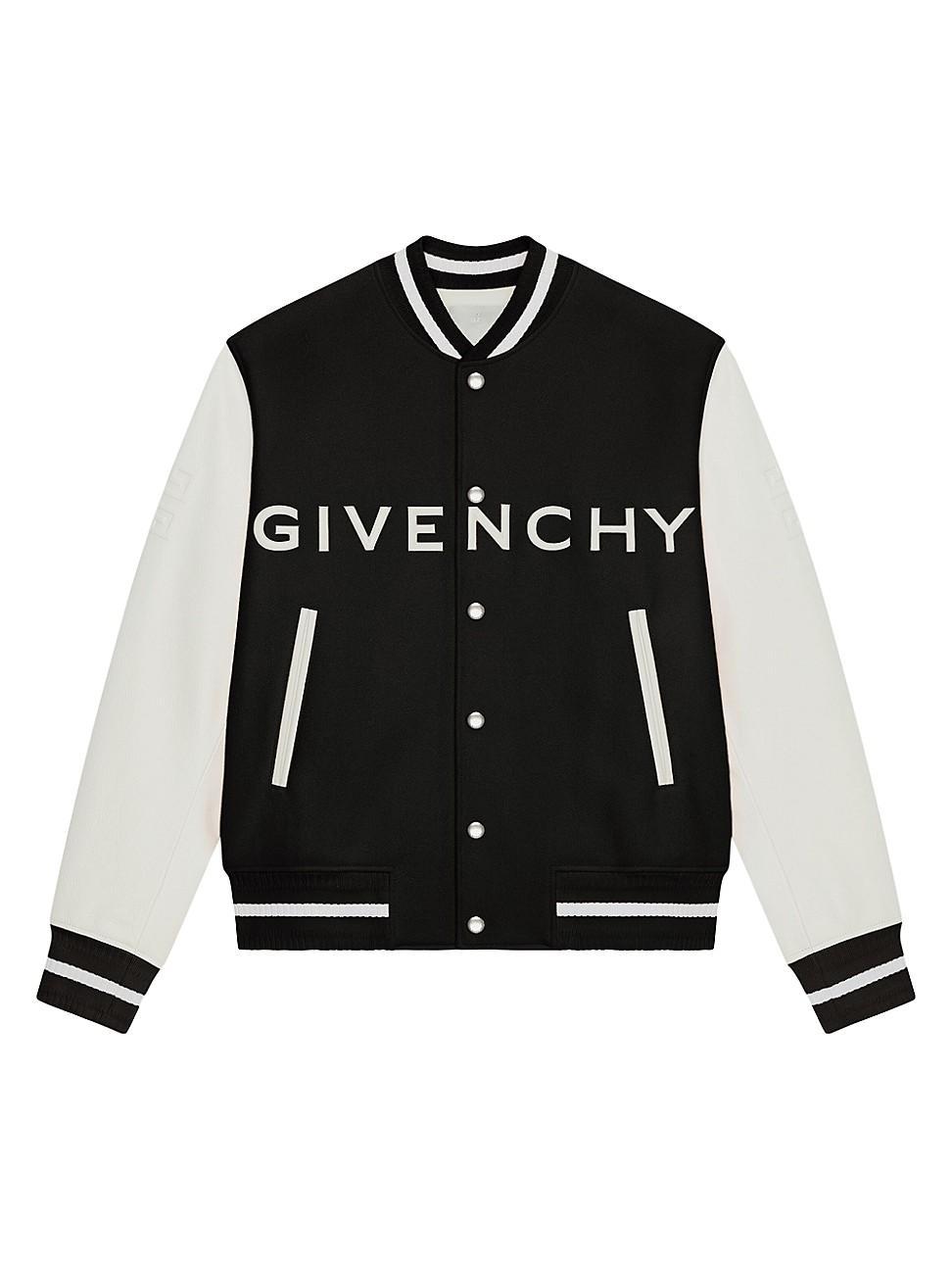 Mens Varsity Jacket In Wool And Leather Product Image