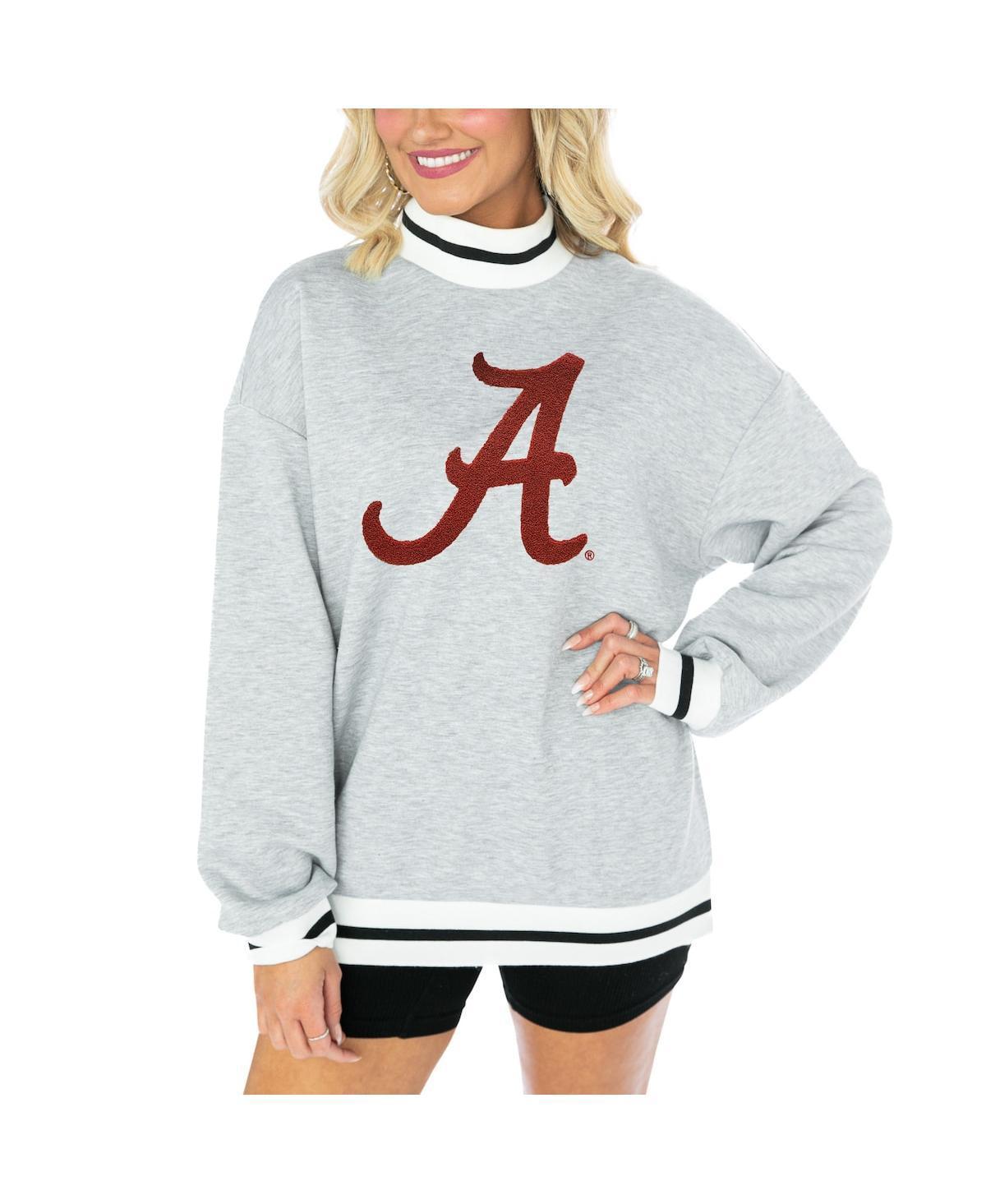 Womens Gameday Couture Ash Alabama Crimson Tide In It To Win It Sporty Mock Neck Pullover Sweatshirt Product Image