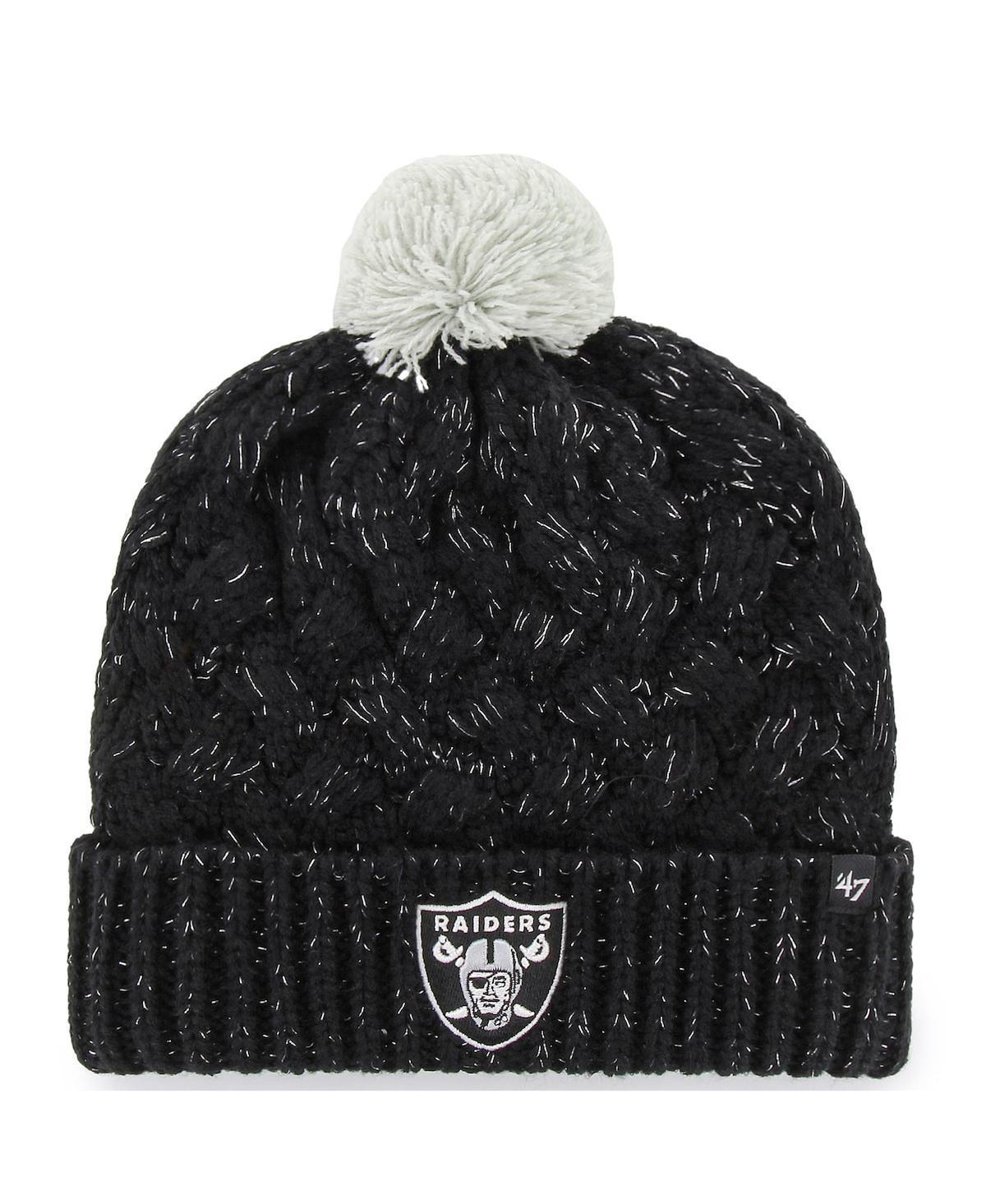 Womens 47 Black Las Vegas Raiders Fiona Logo Cuffed Knit Hat with Pom Product Image