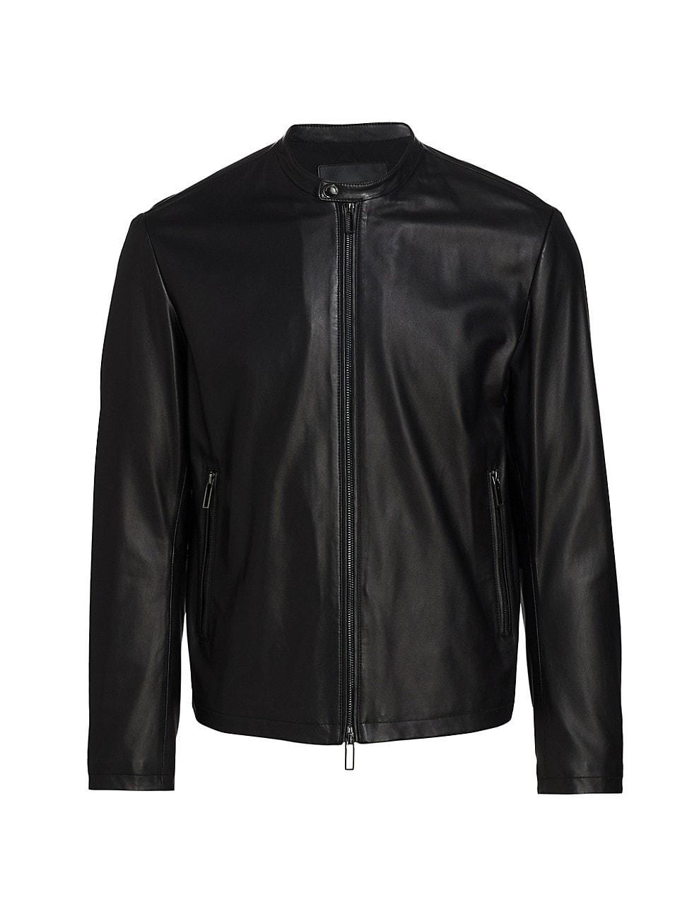 Mens Leather Moto Jacket Product Image