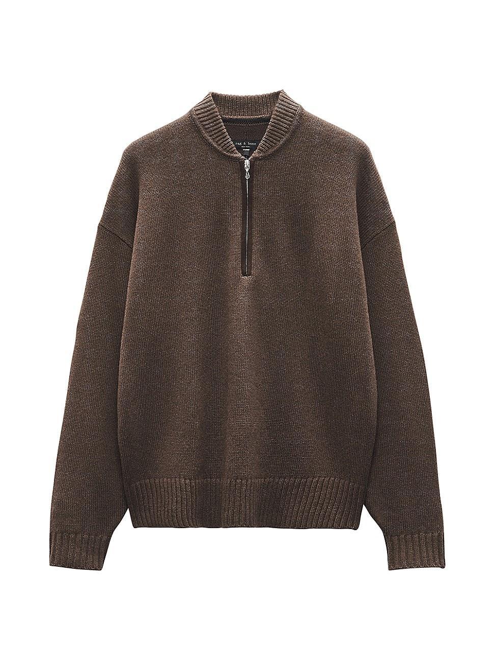 Mens Clarkson Mixed-Media Quarter-Zip Sweater Product Image