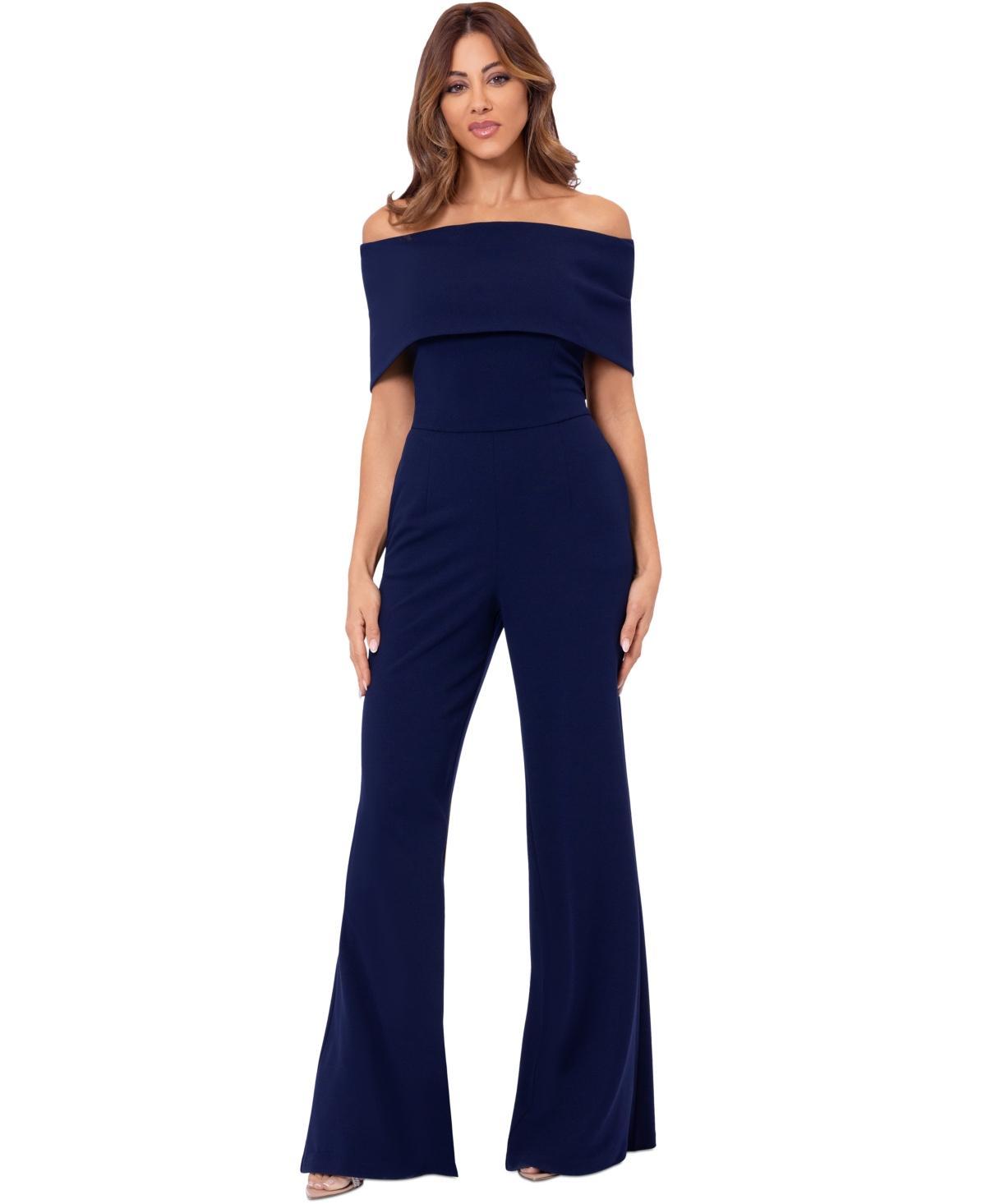 Betsy & Adam Womens Off-The-Shoulder Jumpsuit Product Image