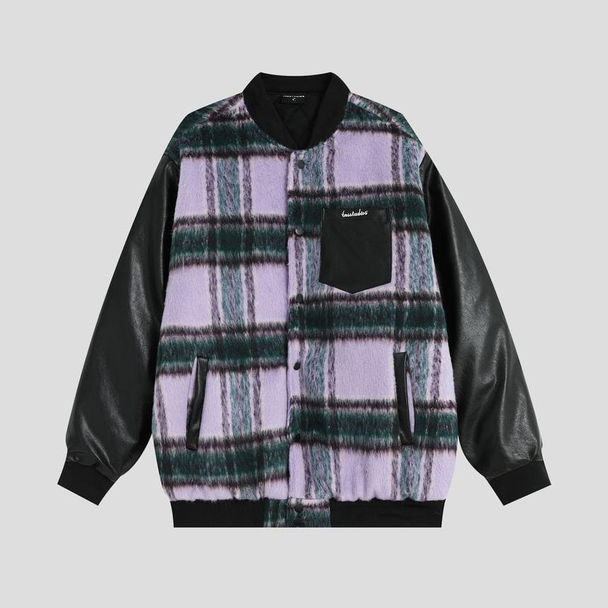 Plaid Button-Up Jacket Product Image