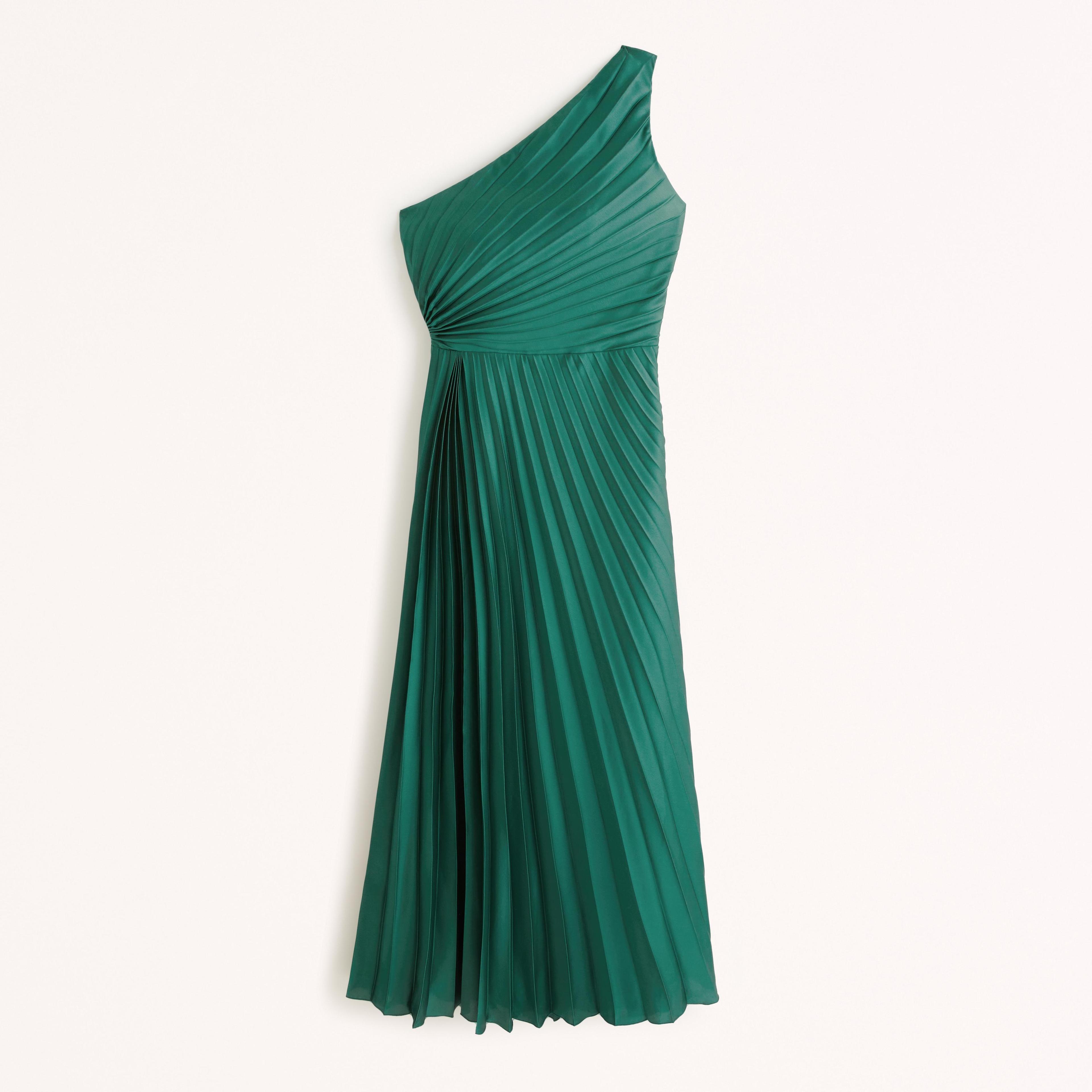 The A&F Giselle Pleated One-Shoulder Maxi Dress Product Image