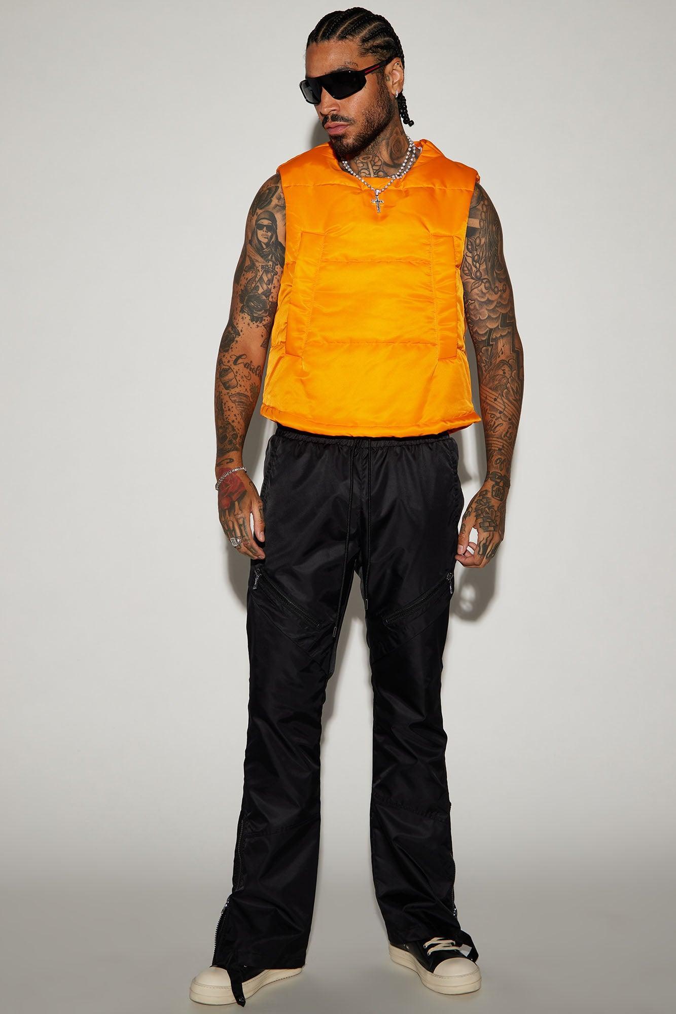 Detroit Velcro Puffer Vest - Orange Product Image