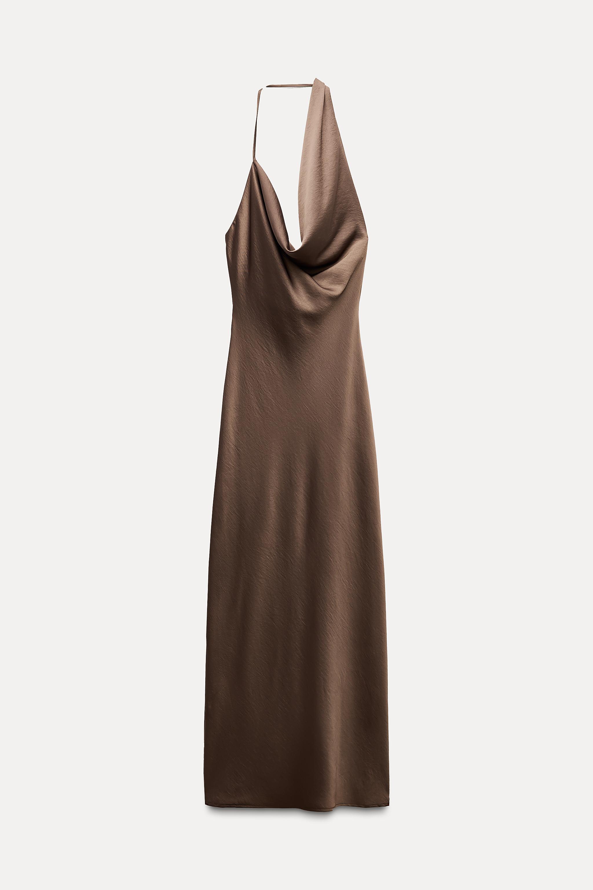 SATIN EFFECT MIDI DRESS Product Image