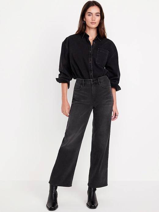 High-Waisted Wow Crop Wide-Leg Jeans Product Image