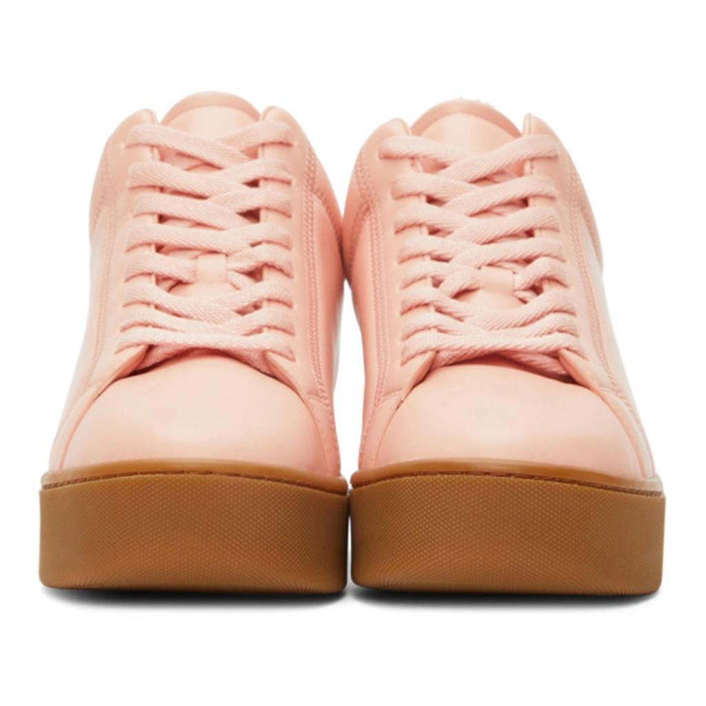 BOTTEGA VENETA Quilt Leather Platform Sneakers In Peachy & Rubber Band Product Image