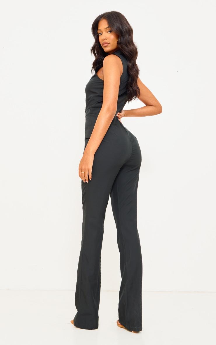 Tall Black Zip Up Sleeveless Jumpsuit Product Image