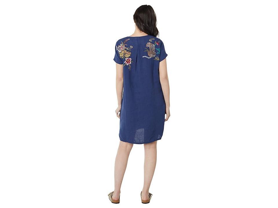 Johnny Was Maisie Easy Button Tunic Dress (Navy) Women's Clothing Product Image