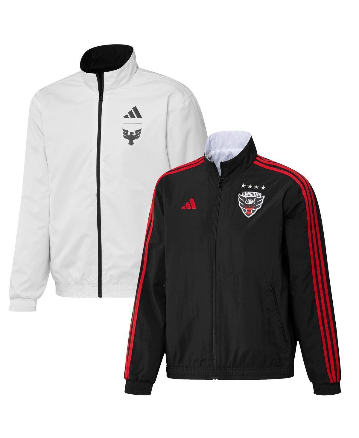 Mens adidas Black and White D.c. United 2023 On-Field Anthem Full-Zip Reversible Team Jacket - Black Product Image