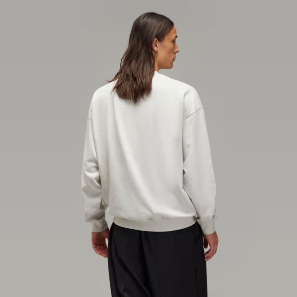 adidas Y-3 French Terry Crew Sweater Light Grey Heather L Mens Product Image