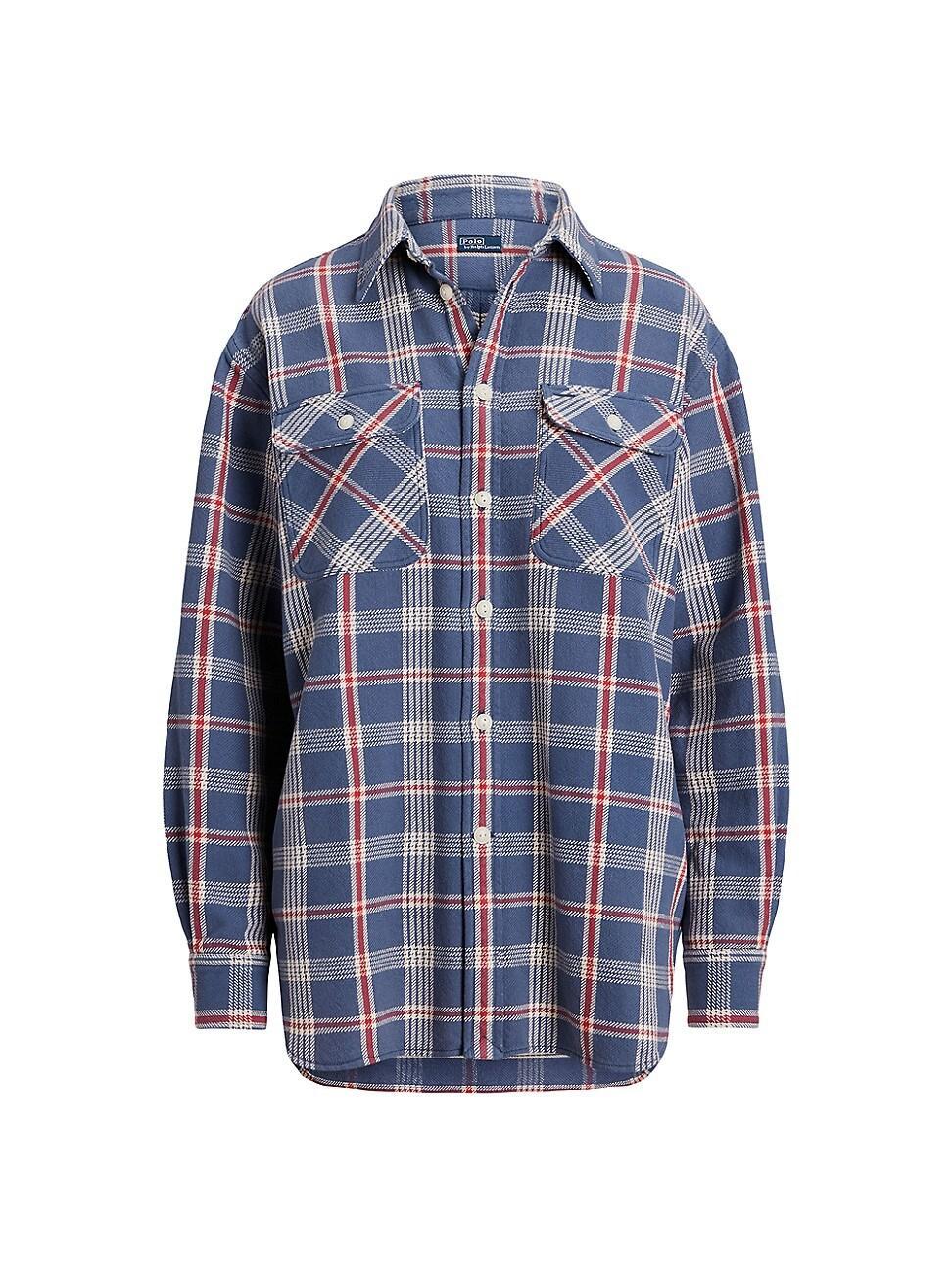 Womens Plaid Cotton Shirt Product Image