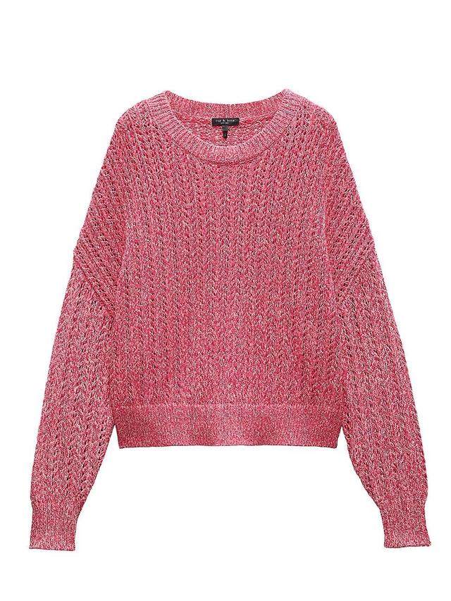 Womens Edie Cotton-Blend Open-Knit Relaxed Sweater Product Image