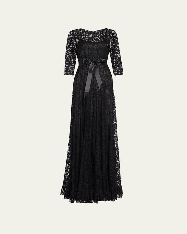 Womens Lace Pintuck Gown Product Image